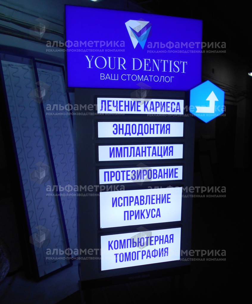 Навигационная стела указатель для стоматологии, фото