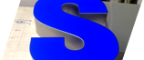 Образец объёмной буквы S для вывески SAMSUNG