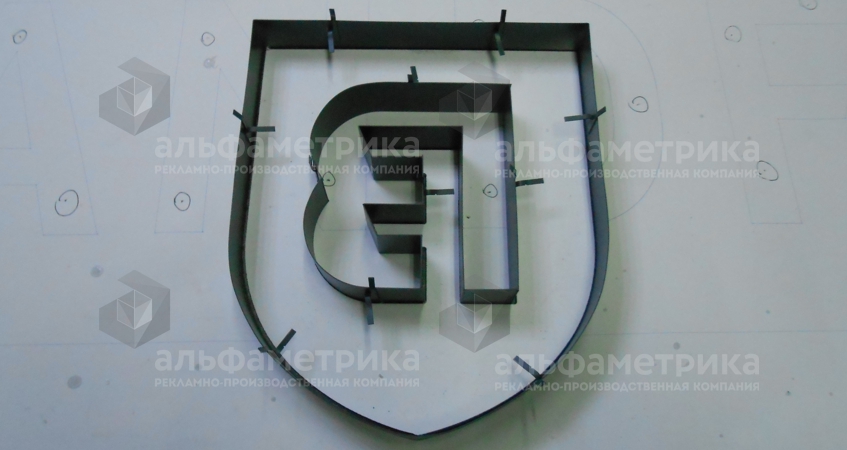 Объёмные буквы BRANDFORD и логотип из нержавейки, фото