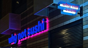 Вывеска суши для «why not sushi»