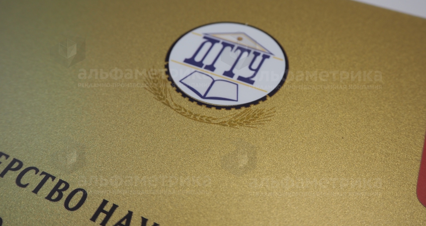 Табличка с золотой плёнкой Оракал 641 091 gold для  ДГТУ, фото
