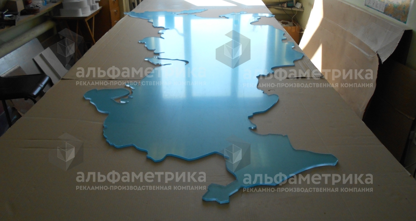 Настенная карта России из полистирола в офис, фото