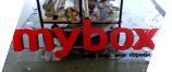 Объёмные буквы для сети суши-маркетов в формате takeaway MYBOX